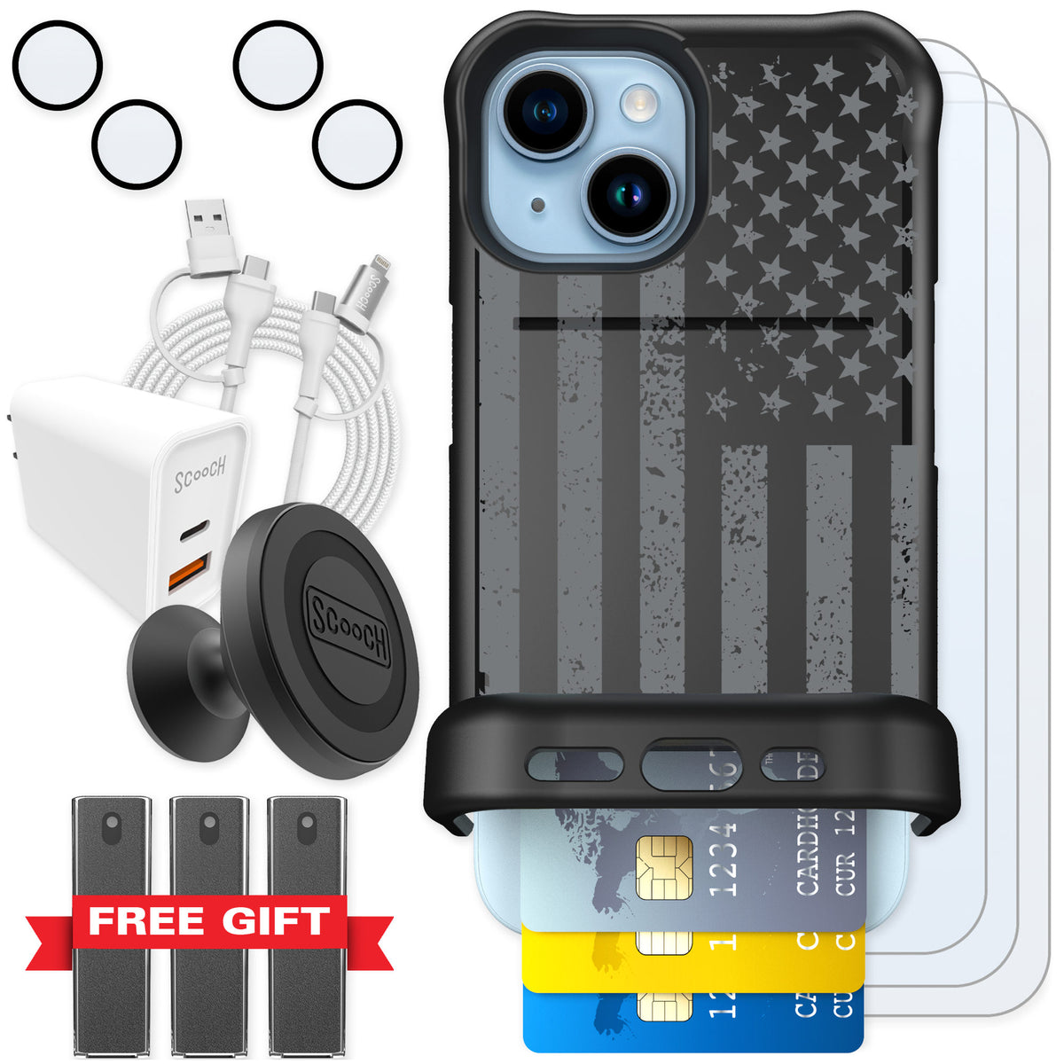 Scooch Wingmate Weathered Glory for iPhone 15 β Ultimate Bundle
