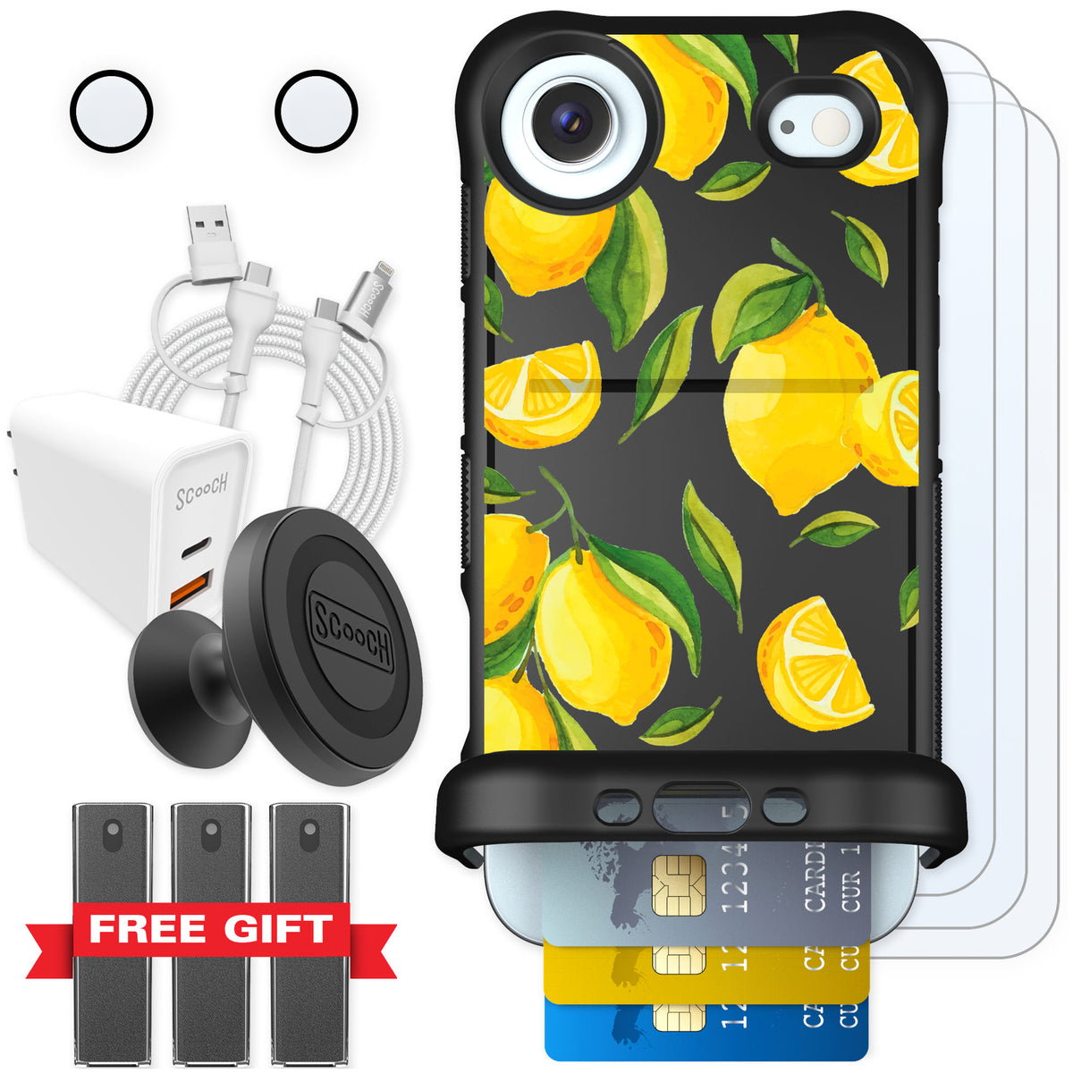 Scooch Wingmate Amalfi Lemons for iPhone Air — Ultimate Bundle