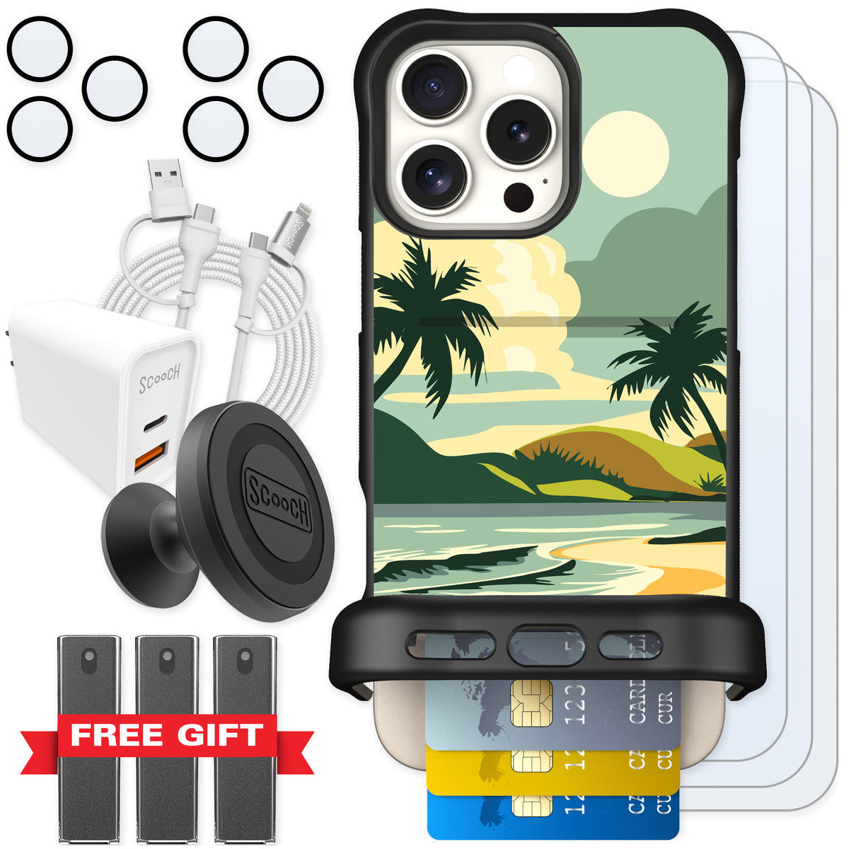 Scooch Wingmate Paradise Cove for iPhone 16 Pro Max β Ultimate Bundle