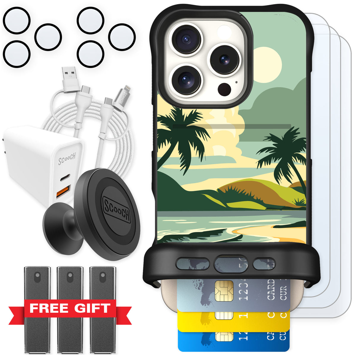 Scooch Wingmate Paradise Cove for iPhone 16 Pro β Ultimate Bundle
