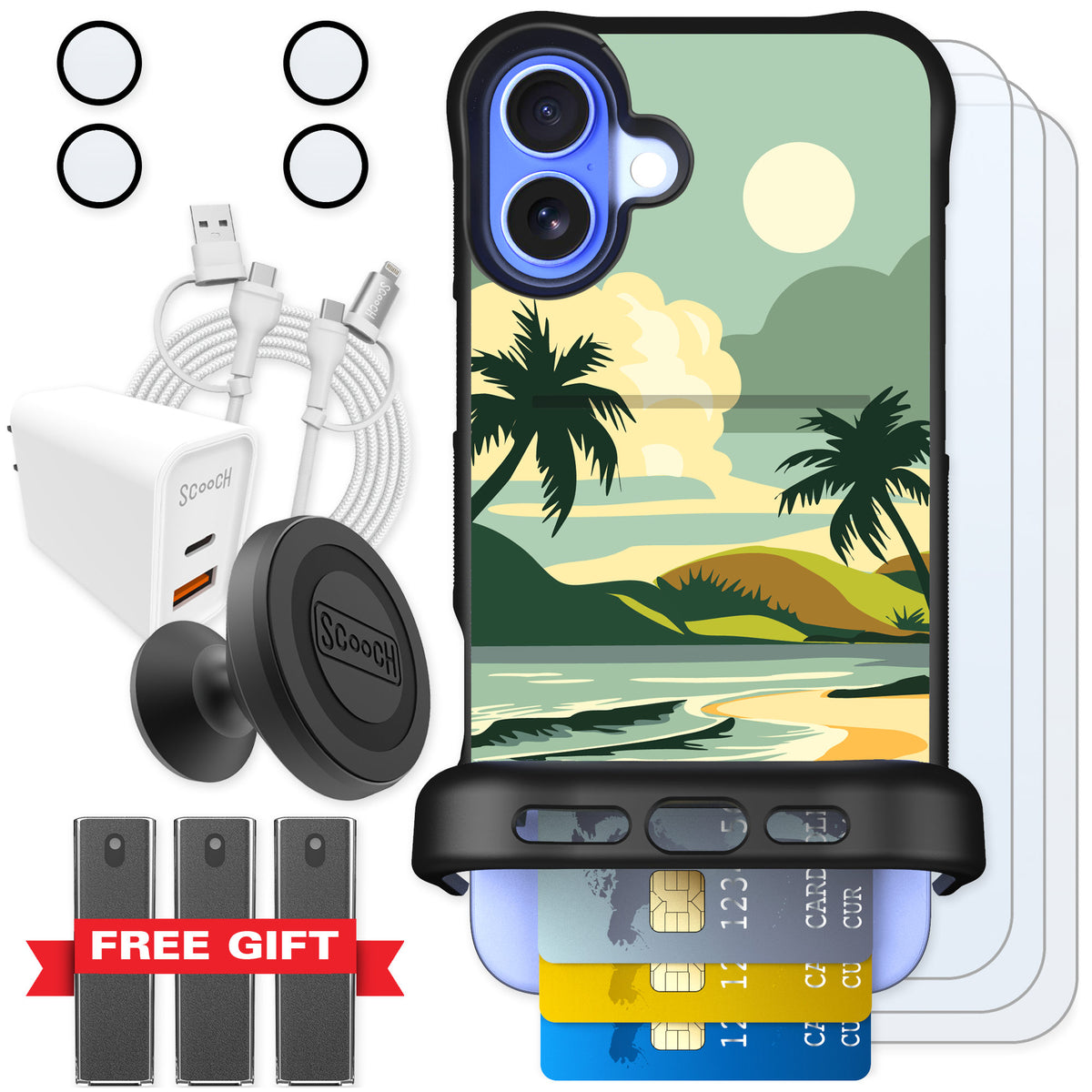 Scooch Wingmate Paradise Cove for iPhone 16 Plus β Ultimate Bundle