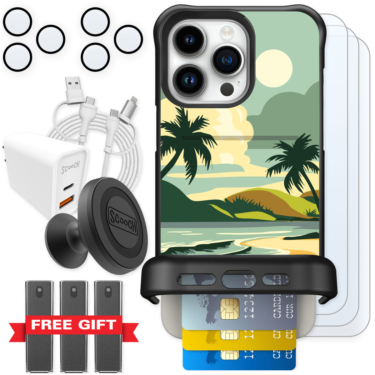 Scooch Wingmate Paradise Cove for iPhone 15 Pro Max β Ultimate Bundle