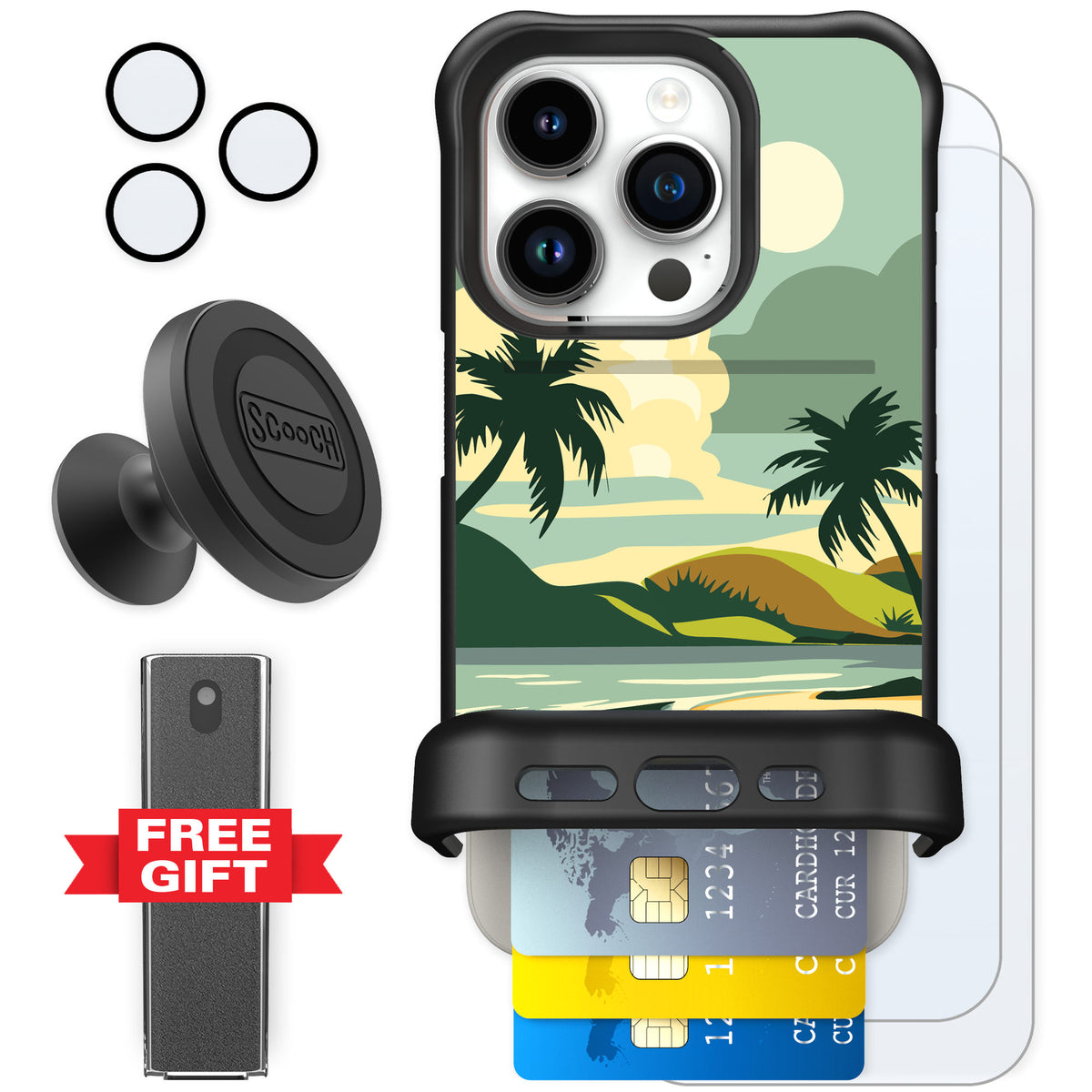 Scooch Wingmate Paradise Cove for iPhone 15 Pro β Defender Bundle