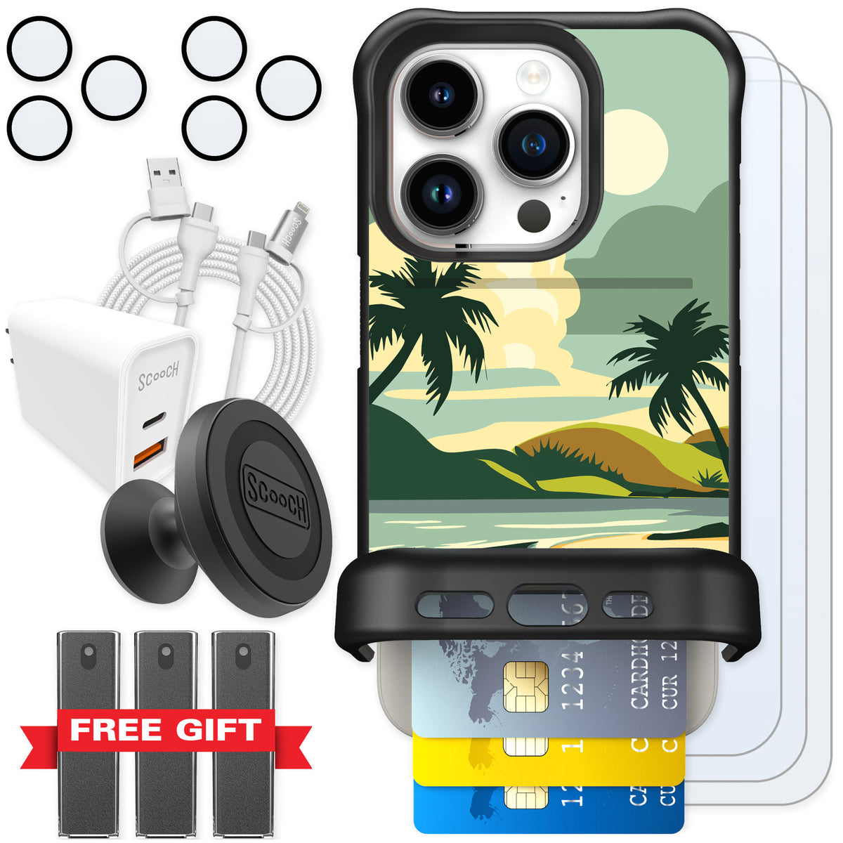 Scooch Wingmate Paradise Cove for iPhone 15 Pro β Ultimate Bundle