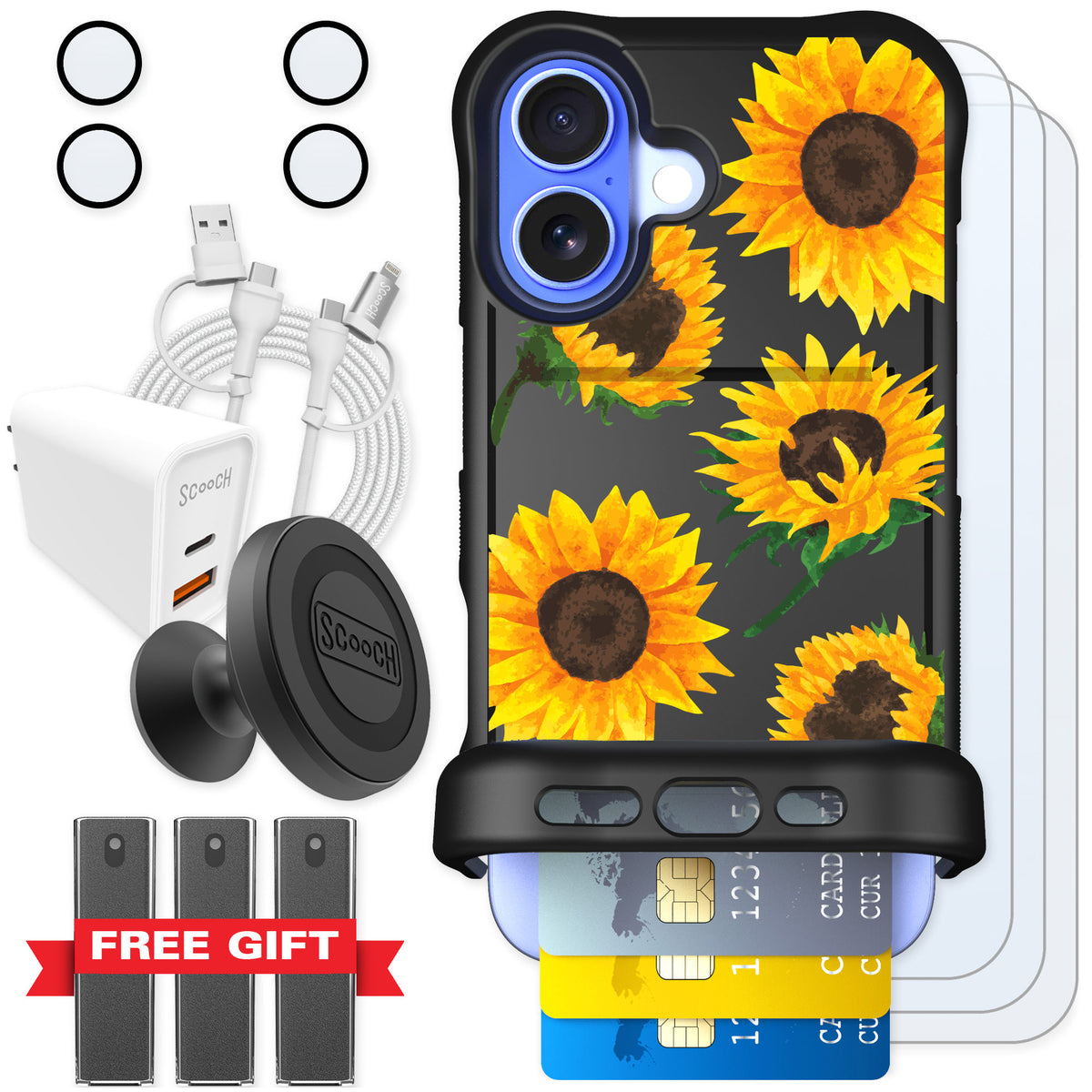 Scooch Wingmate Sunflower Frenzy for iPhone 16 β Ultimate Bundle