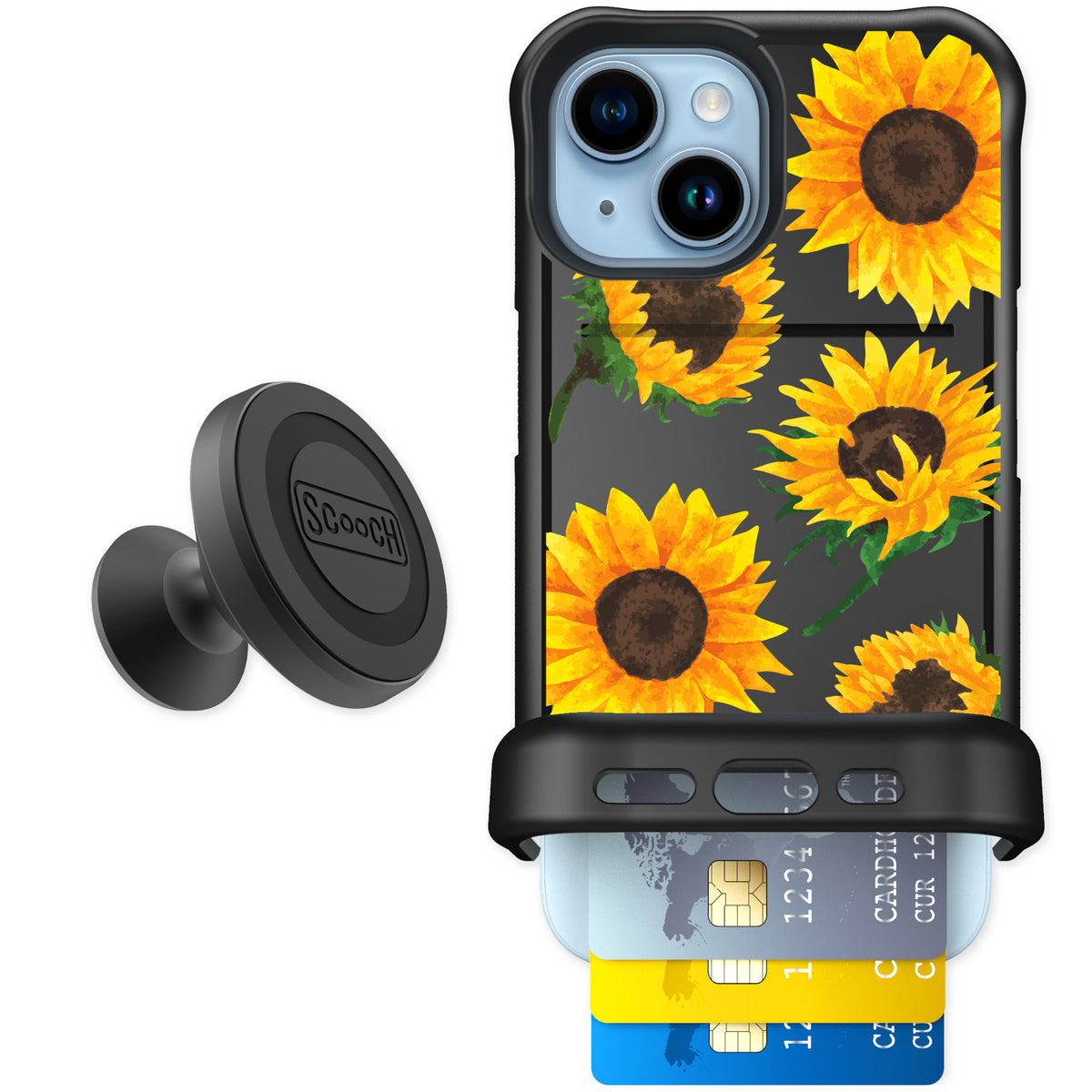 Scooch Wingmate Sunflower Frenzy for iPhone 15 β Starter Bundle