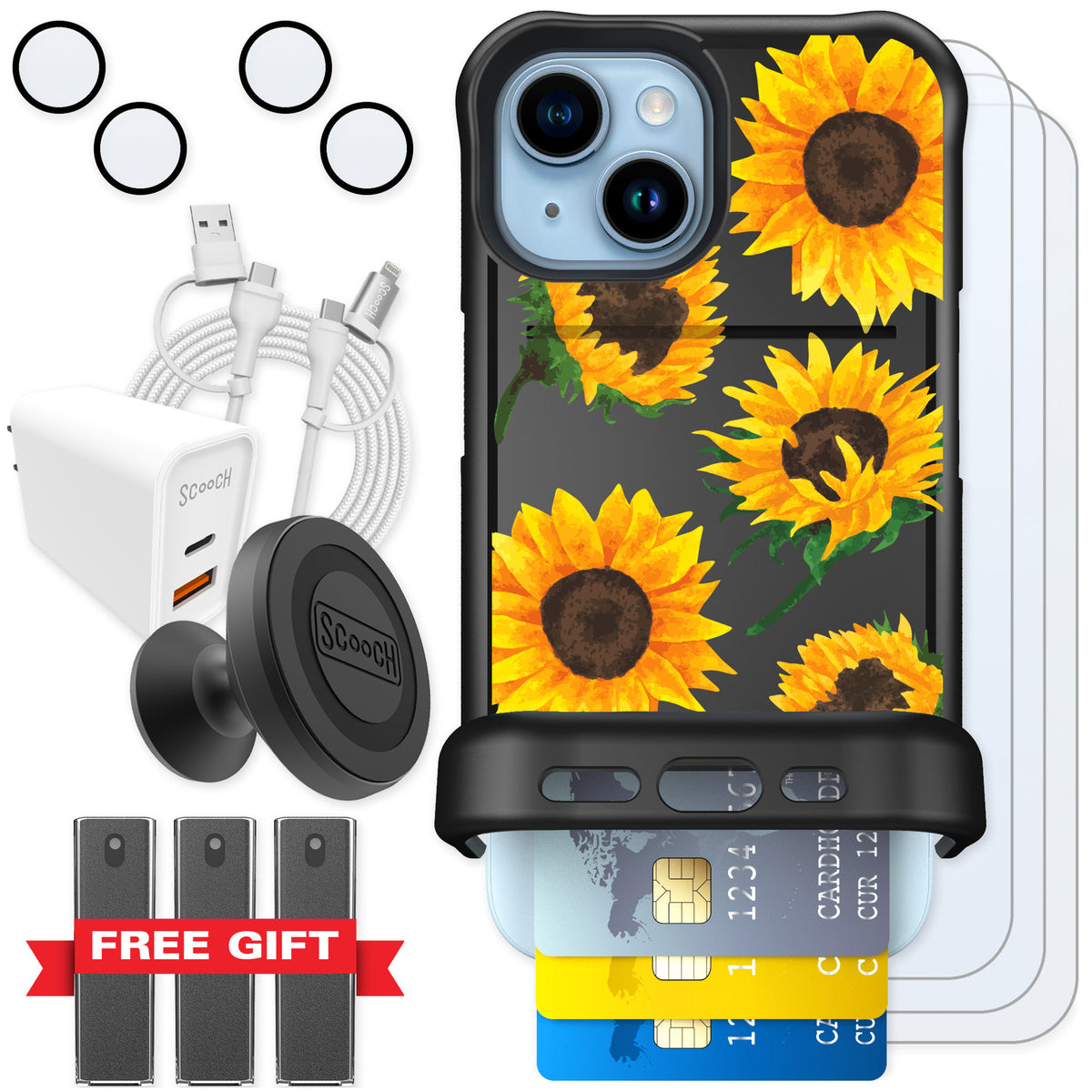 Scooch Wingmate Sunflower Frenzy for iPhone 15 β Ultimate Bundle