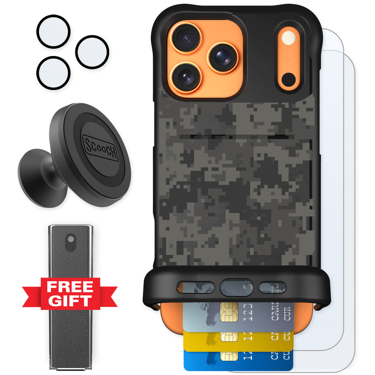 Scooch Wingmate Digi Camo for iPhone 17 Pro Max — Defender Bundle