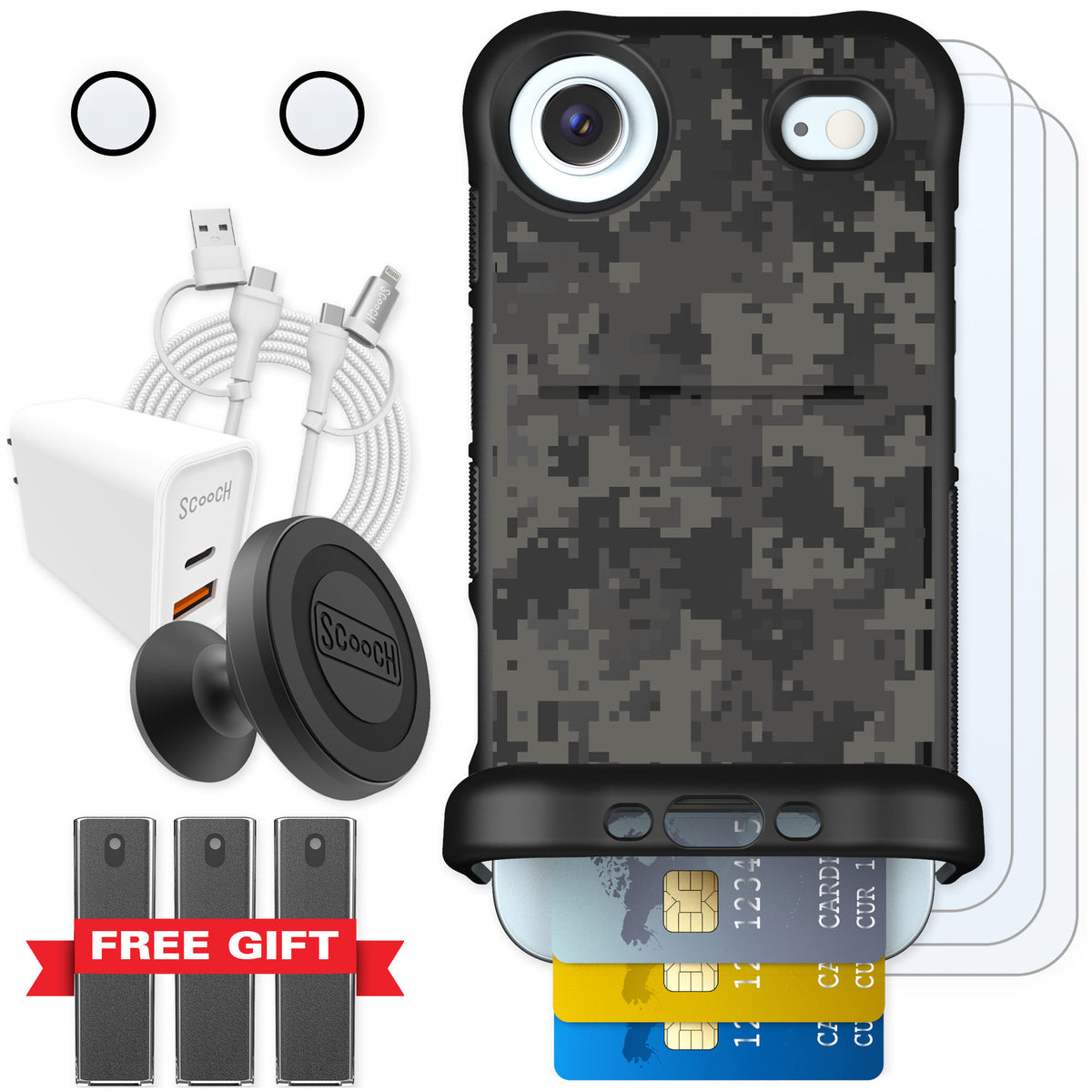 Scooch Wingmate Digi Camo for iPhone Air — Ultimate Bundle