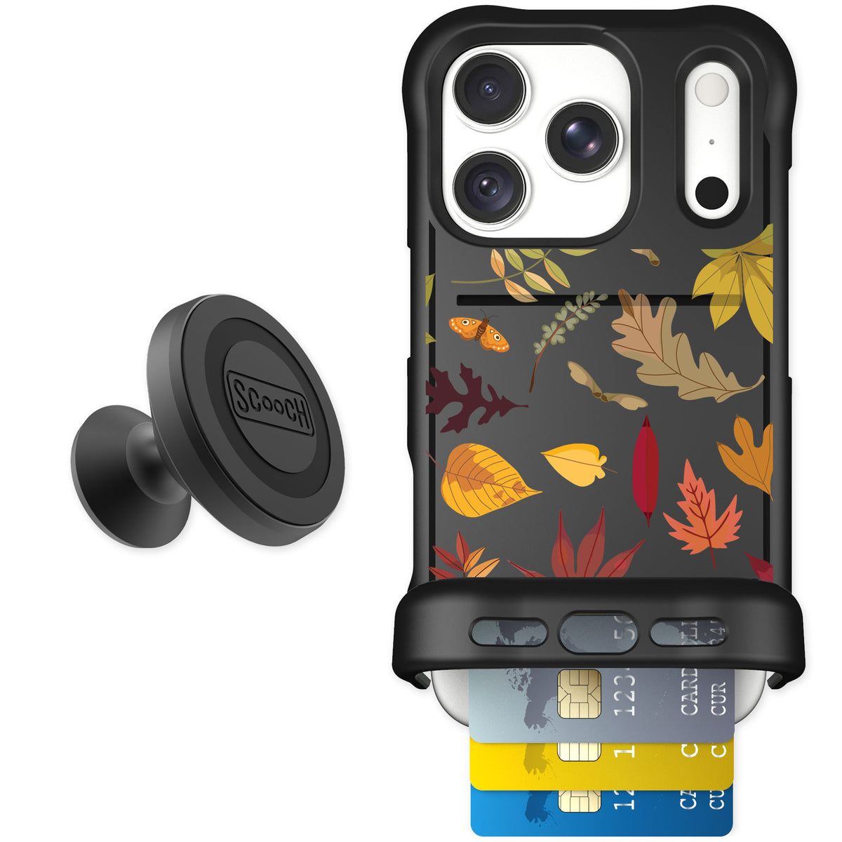 Scooch Wingmate Autumn Leaves for iPhone 18 Pro — Starter Bundle