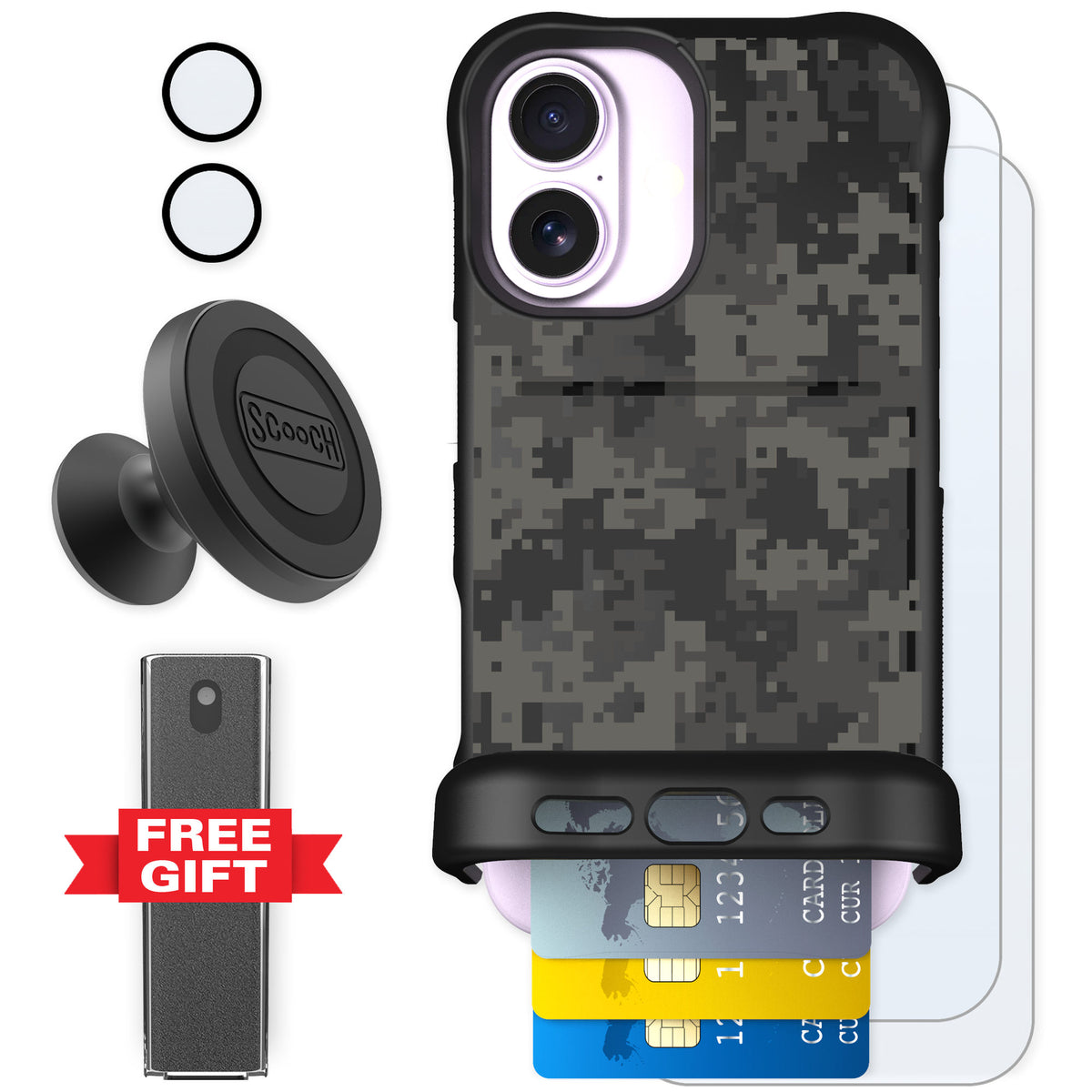 Scooch Wingmate Digi Camo for iPhone 17 — Defender Bundle
