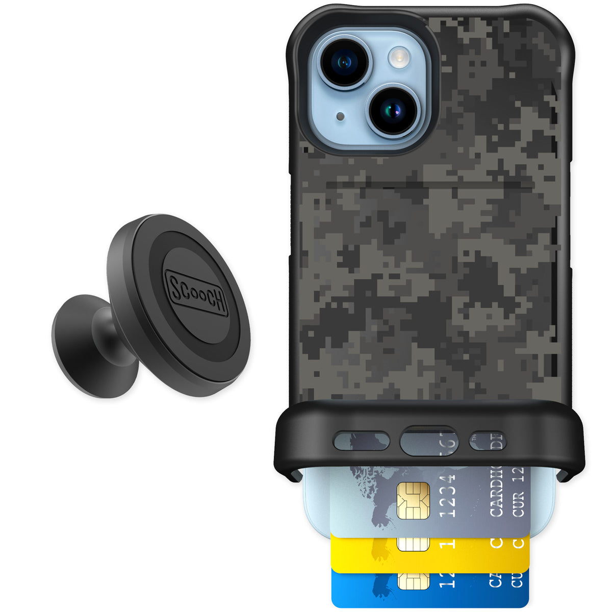 Scooch Wingmate Digi Camo for iPhone 15 — Starter Bundle