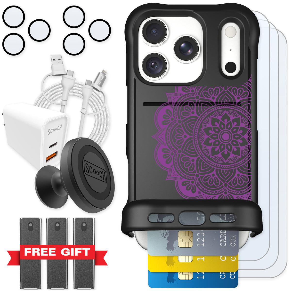 Scooch Wingmate Mandala Dreams for iPhone 18 Pro — Ultimate Bundle