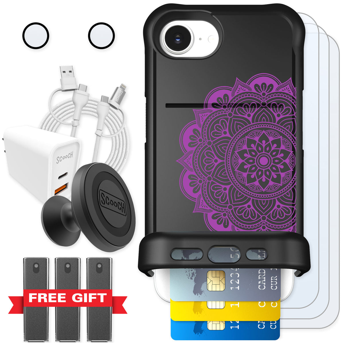 Scooch Wingmate Mandala Dreams for iPhone 17e — Ultimate Bundle