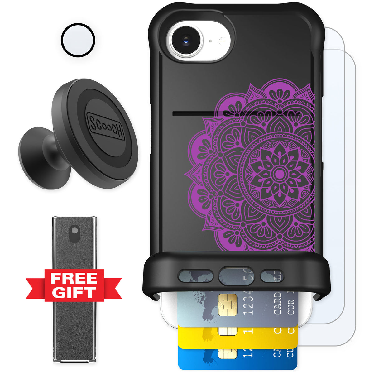 Scooch Wingmate Mandala Dreams for iPhone 16e — Defender Bundle
