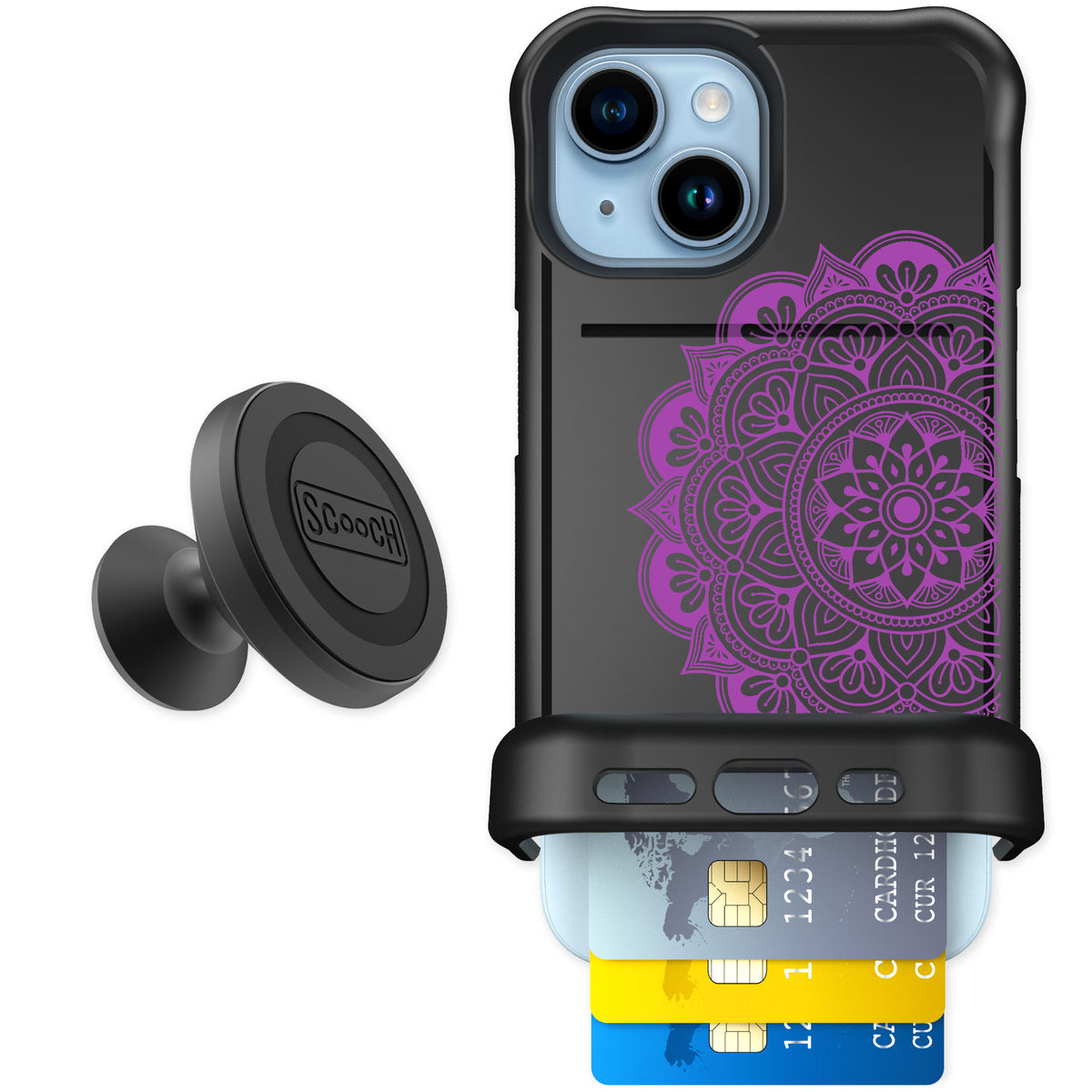 Scooch Wingmate Mandala Dreams for iPhone 15 — Starter Bundle