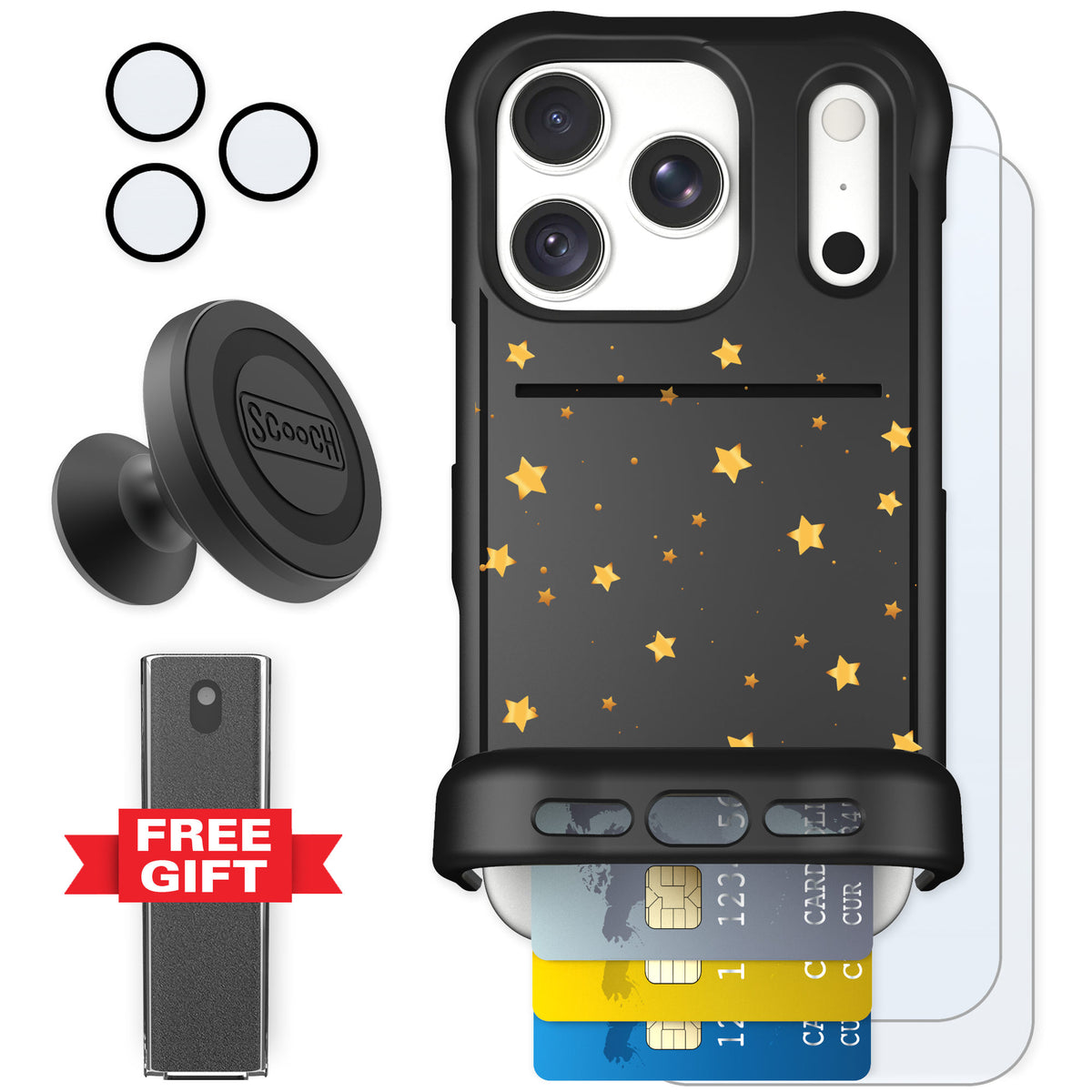 Scooch Wingmate Gold Stars for iPhone 18 Pro β Defender Bundle
