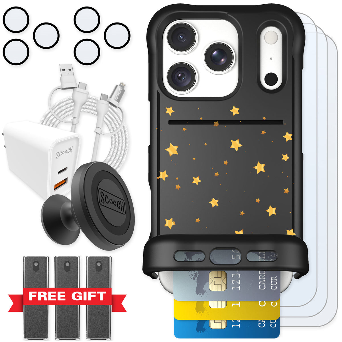 Scooch Wingmate Gold Stars for iPhone 18 Pro β Ultimate Bundle
