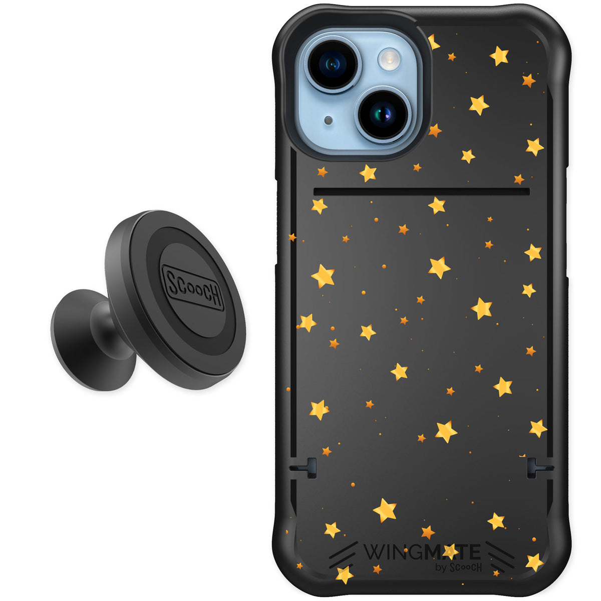 Scooch Wingmate Gold Stars for iPhone 15 β Starter Bundle