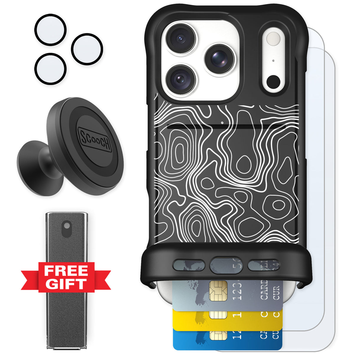 Scooch Wingmate Topography for iPhone 18 Pro — Defender Bundle