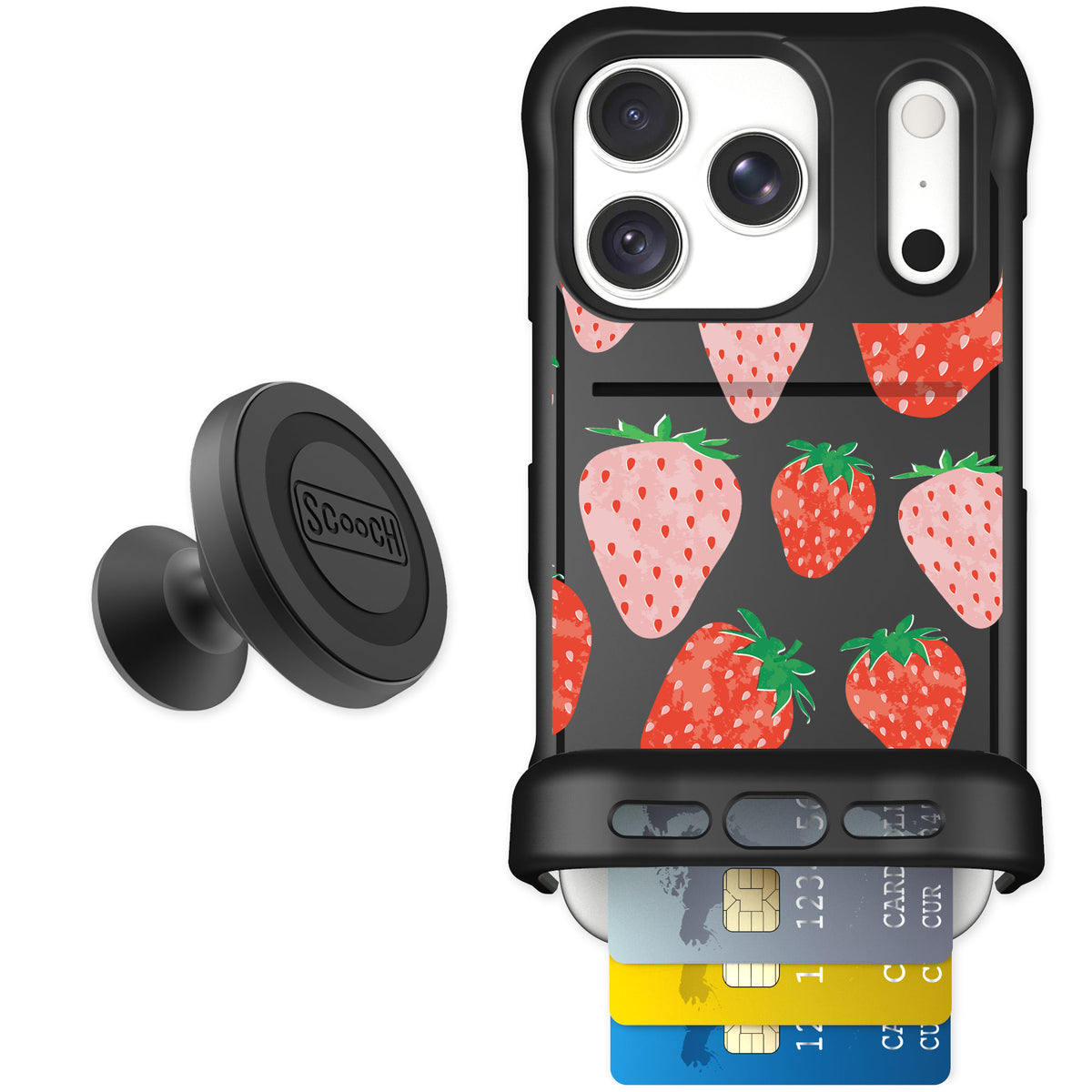 Scooch Wingmate Strawberry Fields for iPhone 18 Pro — Starter Bundle