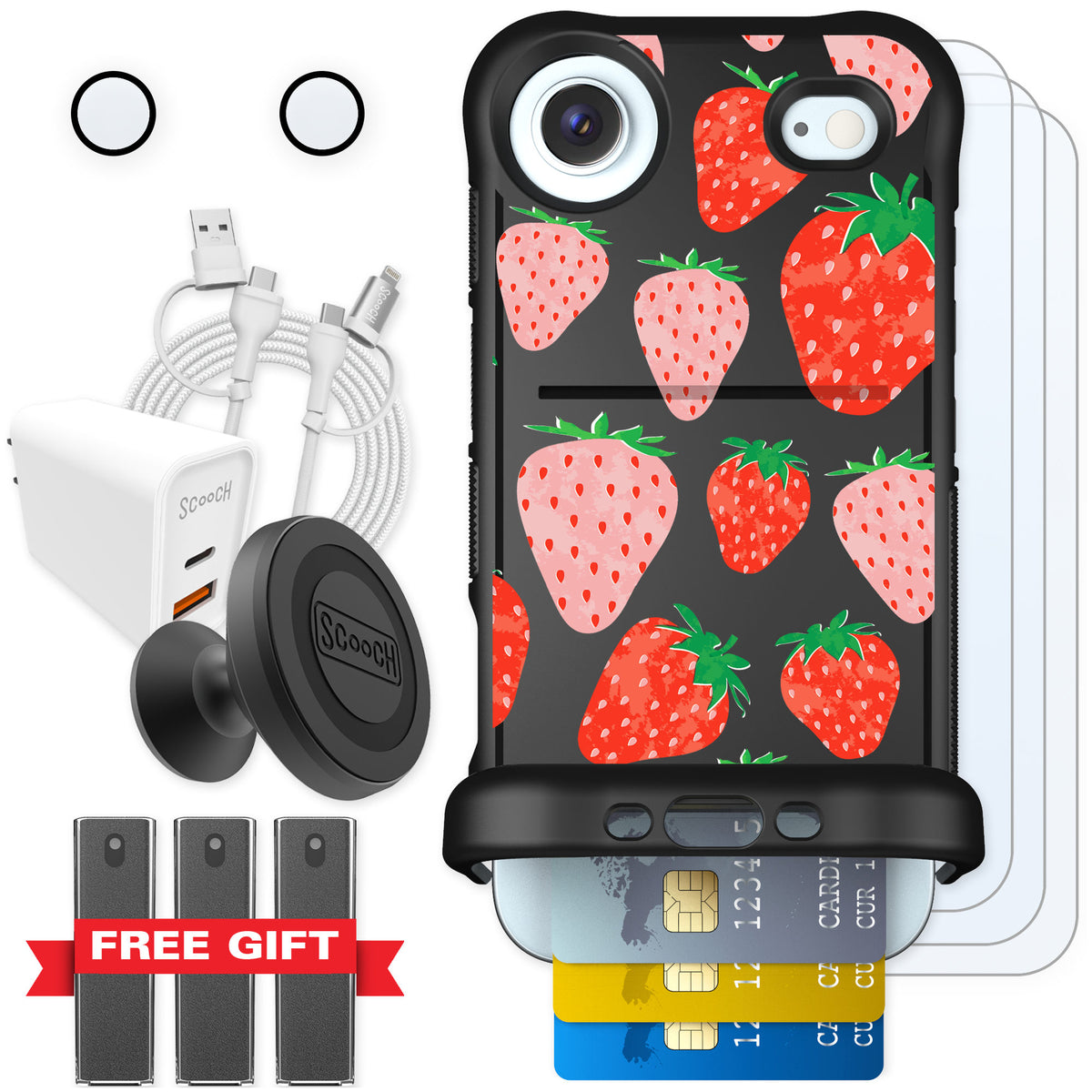 Scooch Wingmate Strawberry Fields for iPhone Air — Ultimate Bundle