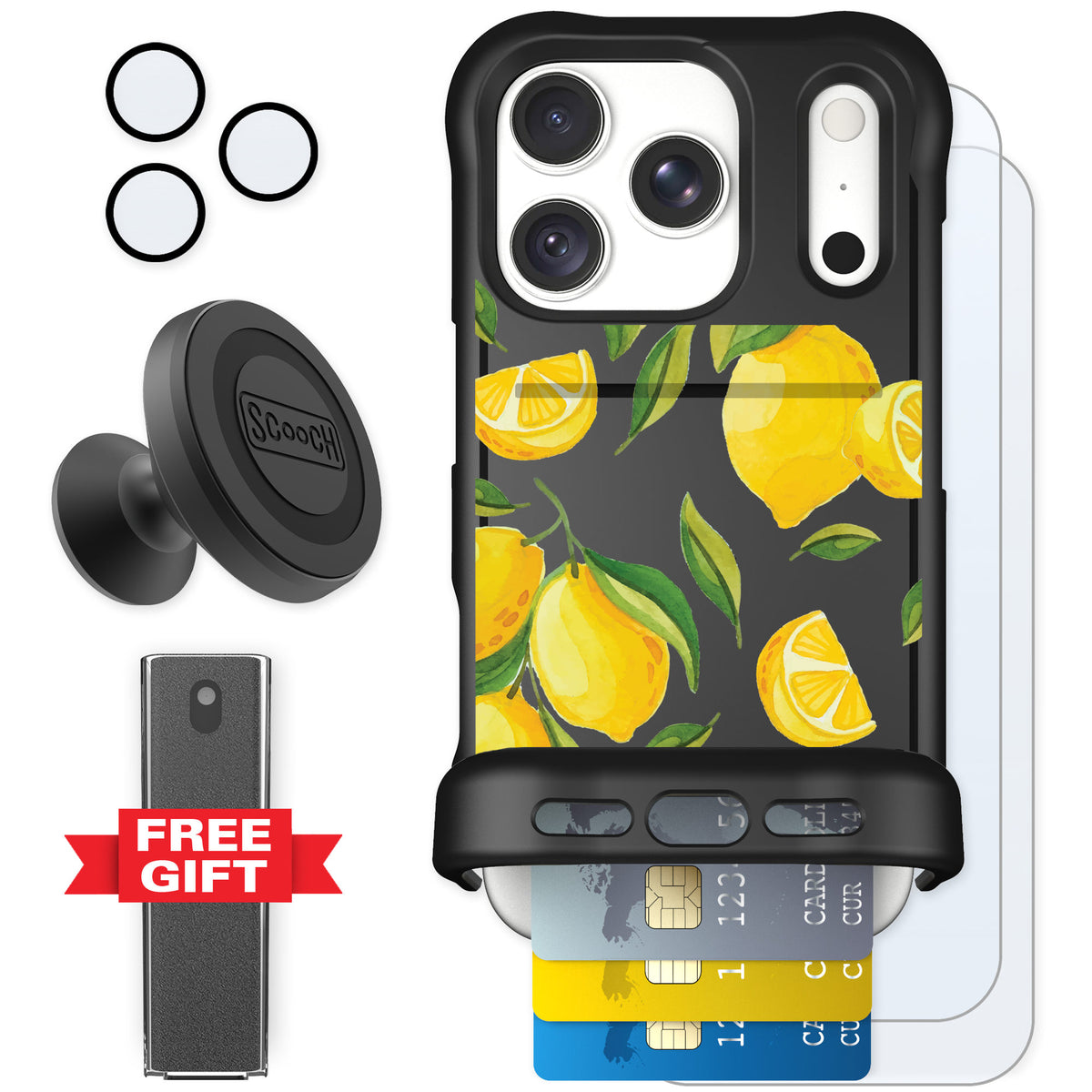 Scooch Wingmate Amalfi Lemons for iPhone 18 Pro — Defender Bundle