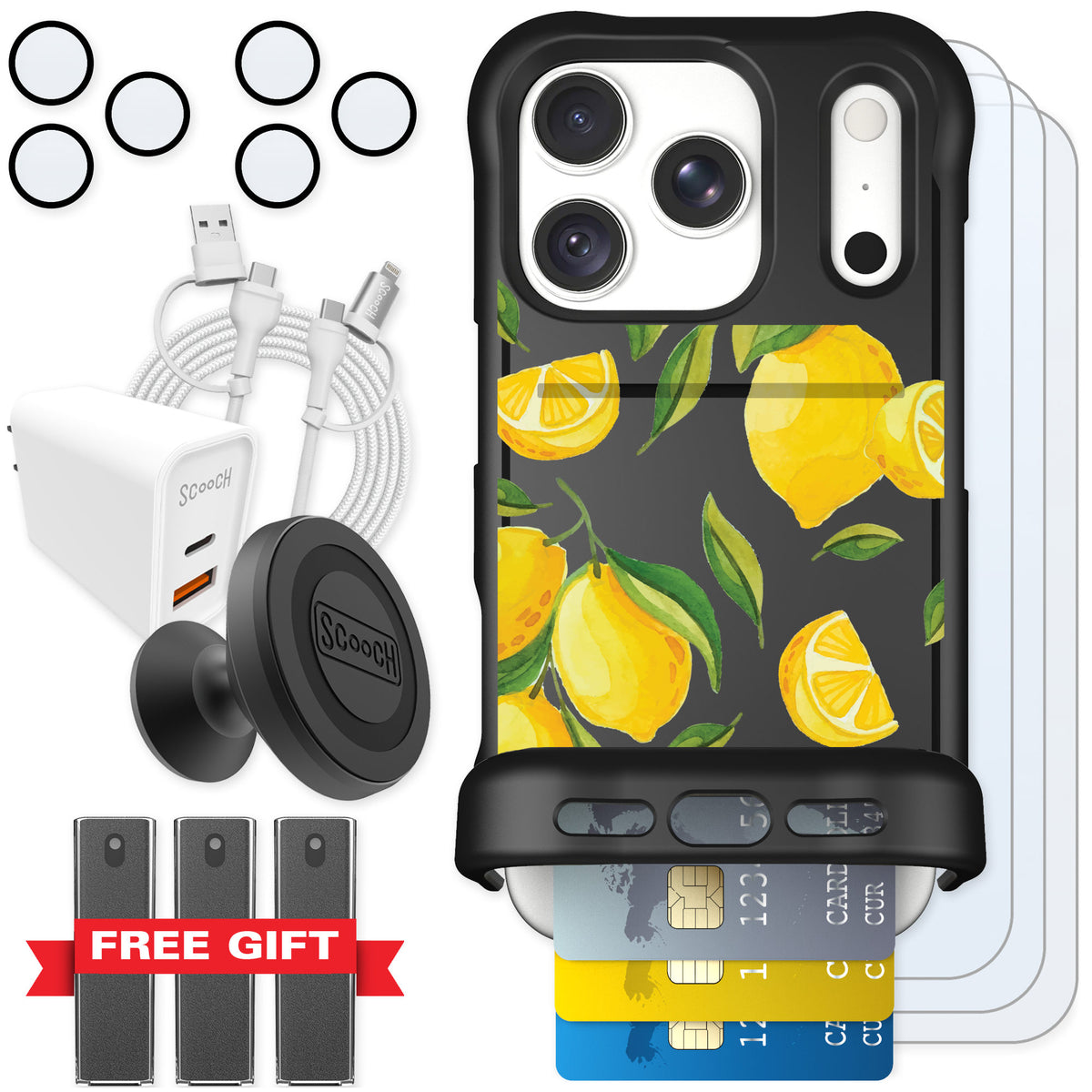 Scooch Wingmate Amalfi Lemons for iPhone 18 Pro — Ultimate Bundle