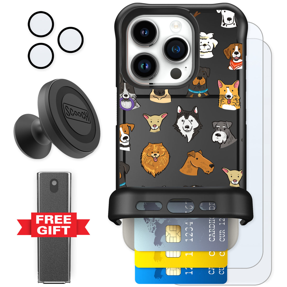 Scooch Wingmate Dog Squad for iPhone 15 Pro — Defender Bundle