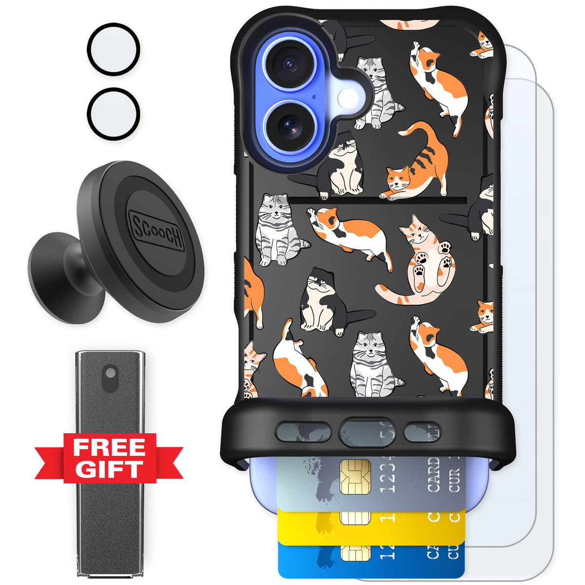 Scooch Wingmate Kitty Crew for iPhone 16 — Defender Bundle