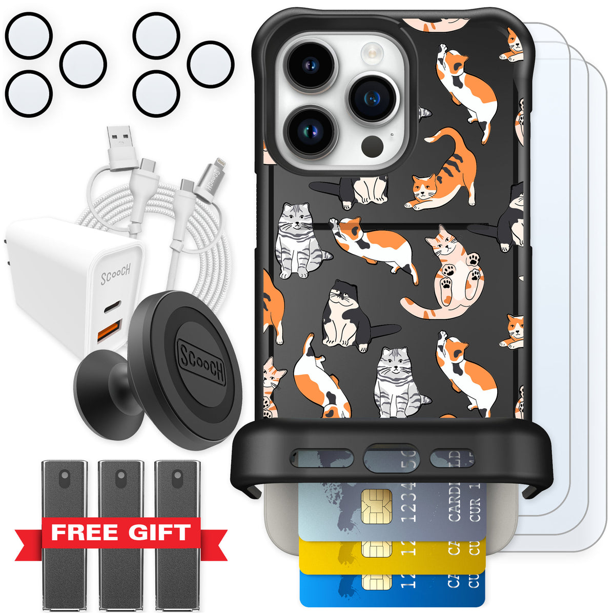 Scooch Wingmate Kitty Crew for iPhone 15 Pro Max — Ultimate Bundle