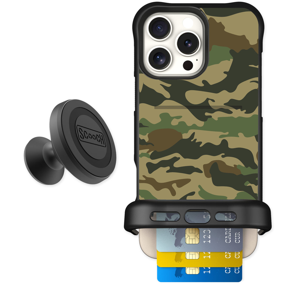 Scooch Wingmate Classic Camo for iPhone 16 Pro Max — Starter Bundle