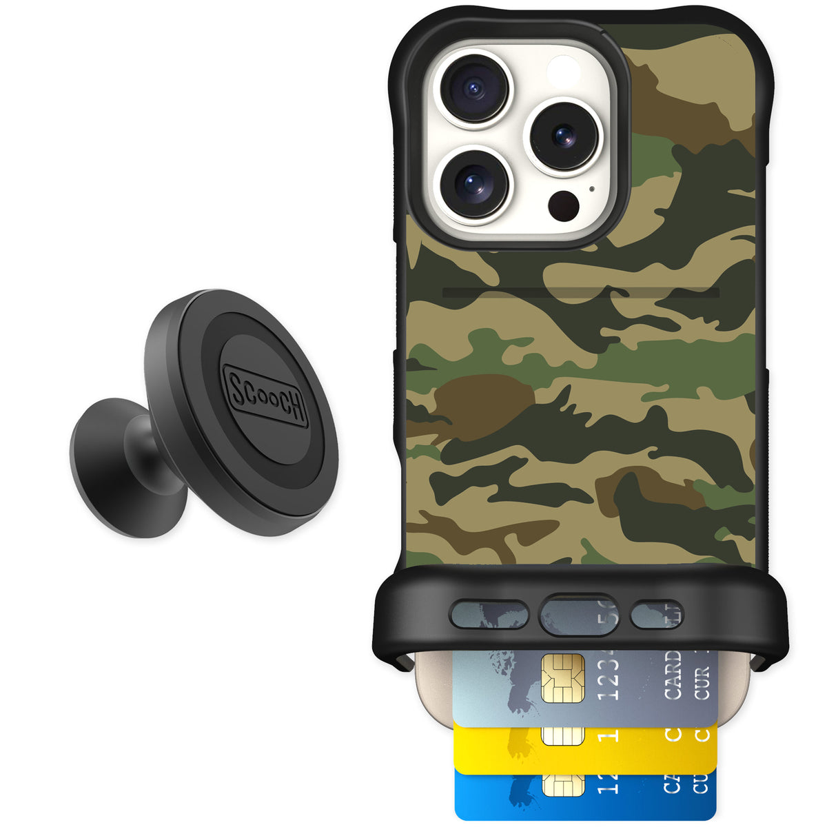 Scooch Wingmate Classic Camo for iPhone 16 Pro — Starter Bundle