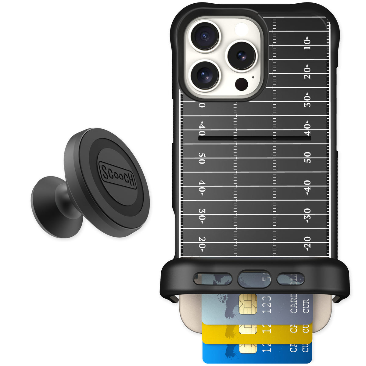 Scooch Wingmate Yard Lines for iPhone 16 Pro Max — Starter Bundle