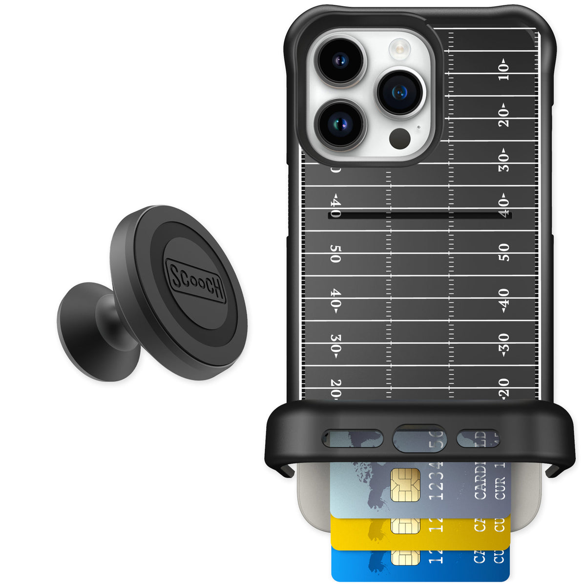 Scooch Wingmate Yard Lines for iPhone 15 Pro Max — Starter Bundle