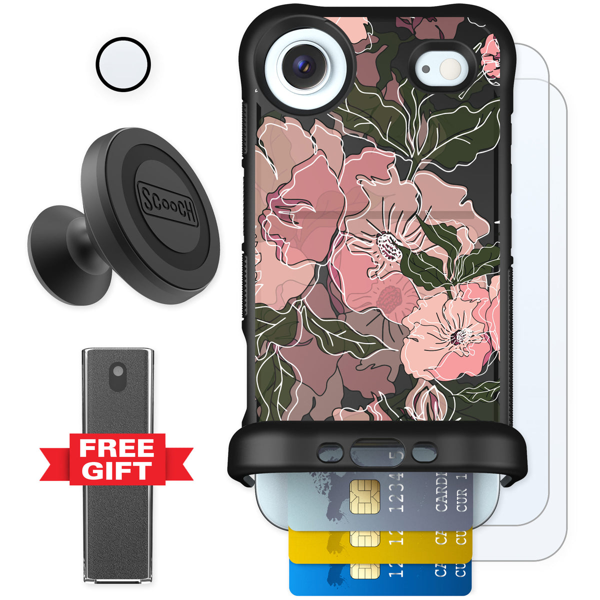 Scooch Wingmate Blush Botanical for iPhone Air — Defender Bundle