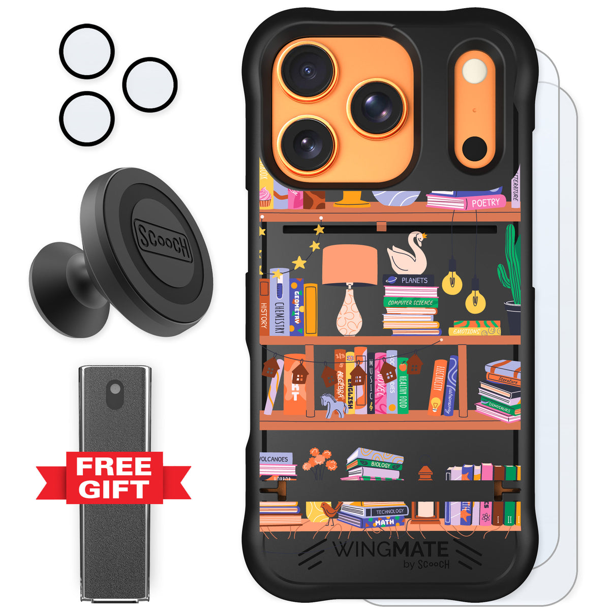 Scooch Wingmate Little Library for iPhone 17 Pro — Defender Bundle