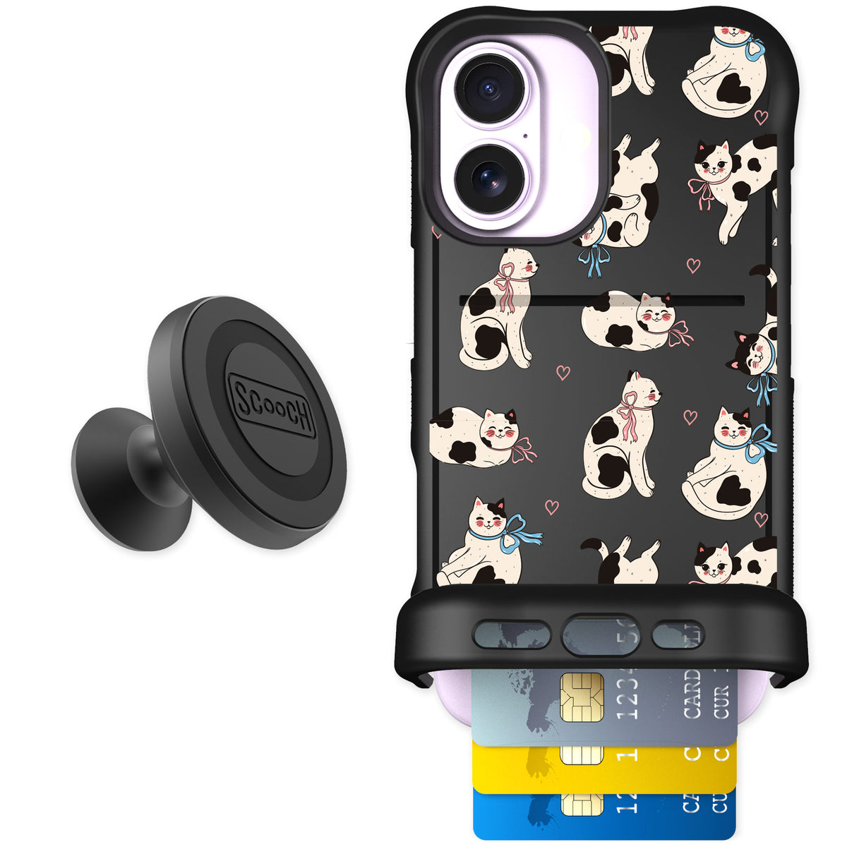 Scooch Wingmate Bow Kitties for iPhone 17 — Starter Bundle