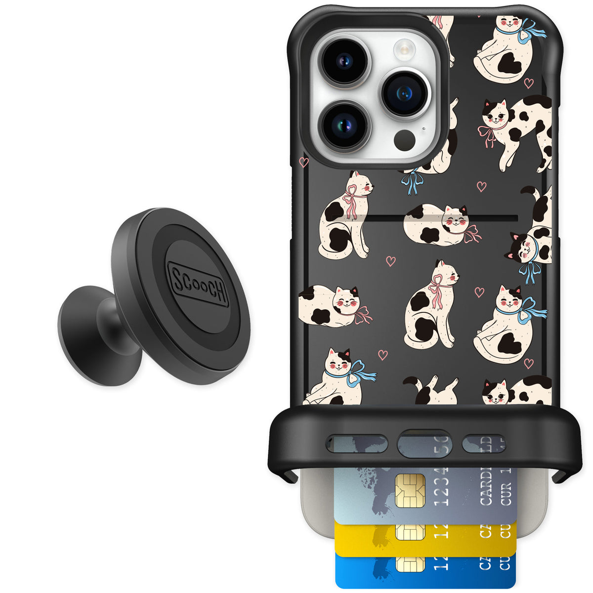 Scooch Wingmate Bow Kitties for iPhone 15 Pro Max — Starter Bundle