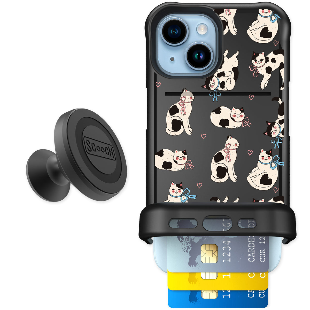Scooch Wingmate Bow Kitties for iPhone 15 — Starter Bundle