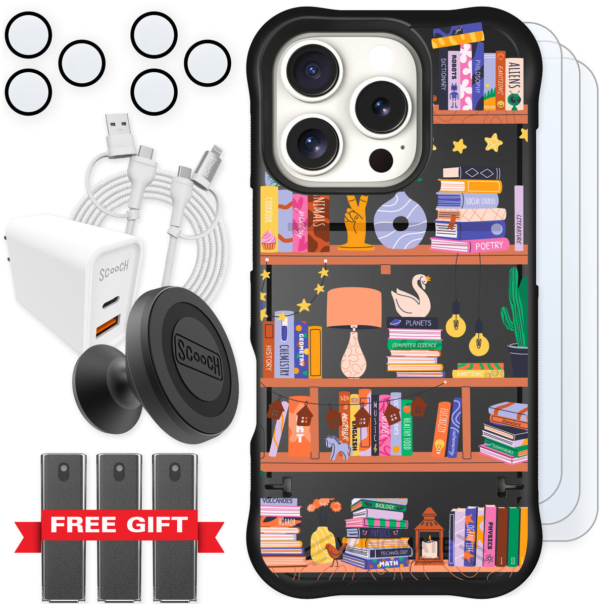 Scooch Wingmate Little Library for iPhone 16 Pro — Ultimate Bundle