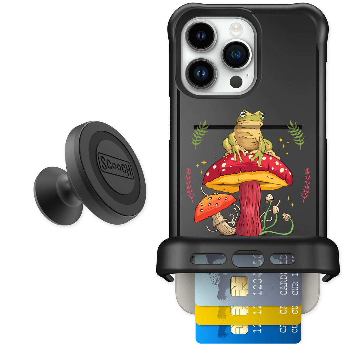 Scooch Wingmate Toadstool Frog for iPhone 15 Pro Max — Starter Bundle