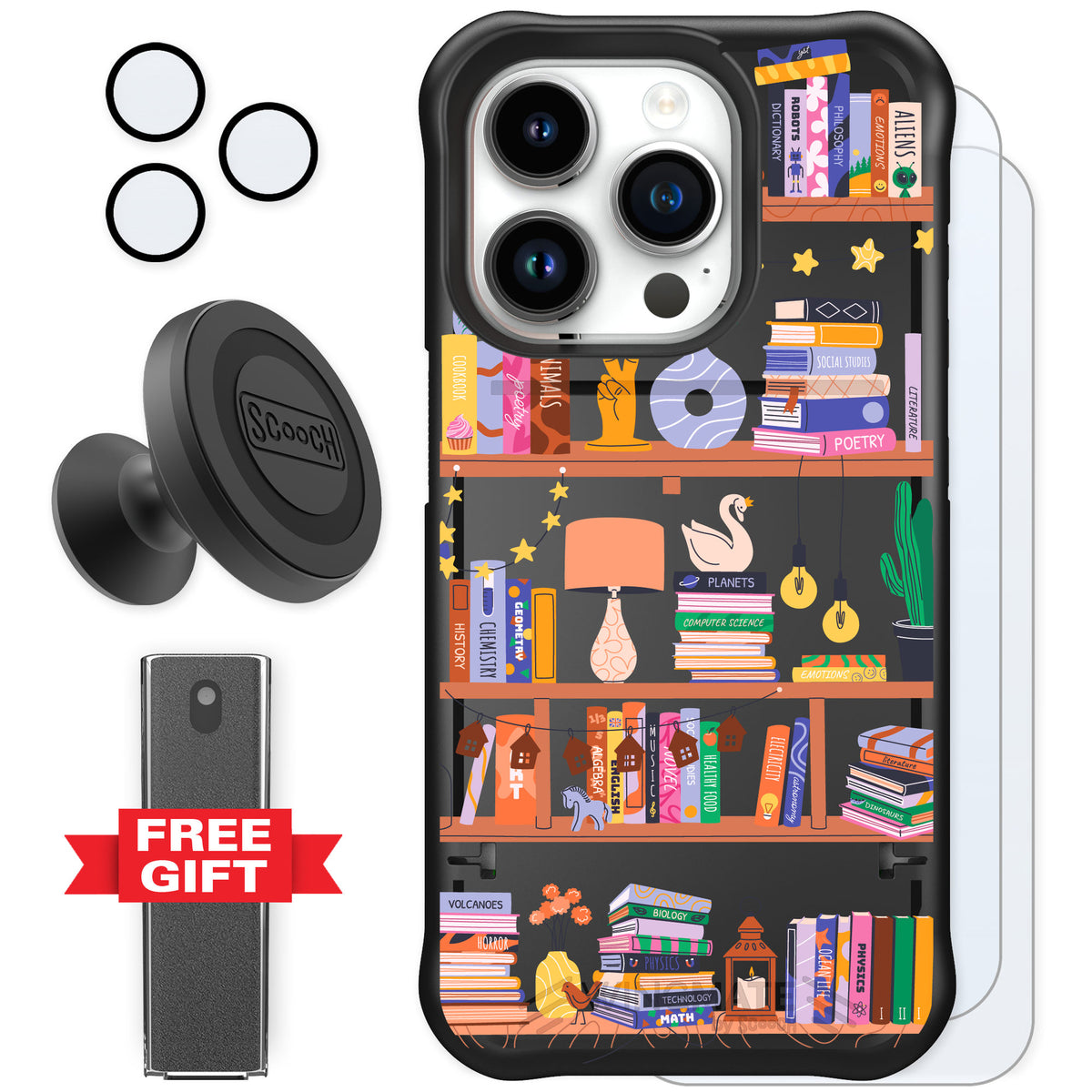Scooch Wingmate Little Library for iPhone 15 Pro — Defender Bundle