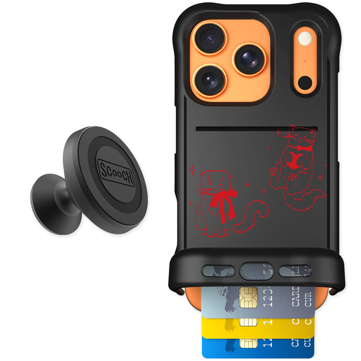 Scooch Wingmate Cupid's Cats for iPhone 17 Pro — Starter Bundle