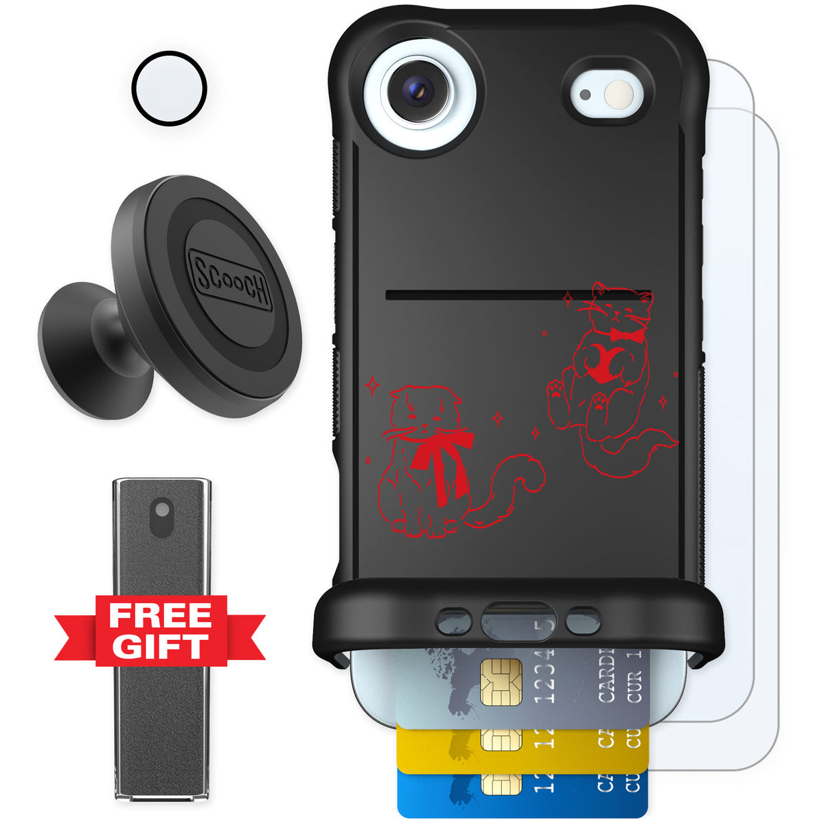 Scooch Wingmate Cupid's Cats for iPhone Air — Defender Bundle