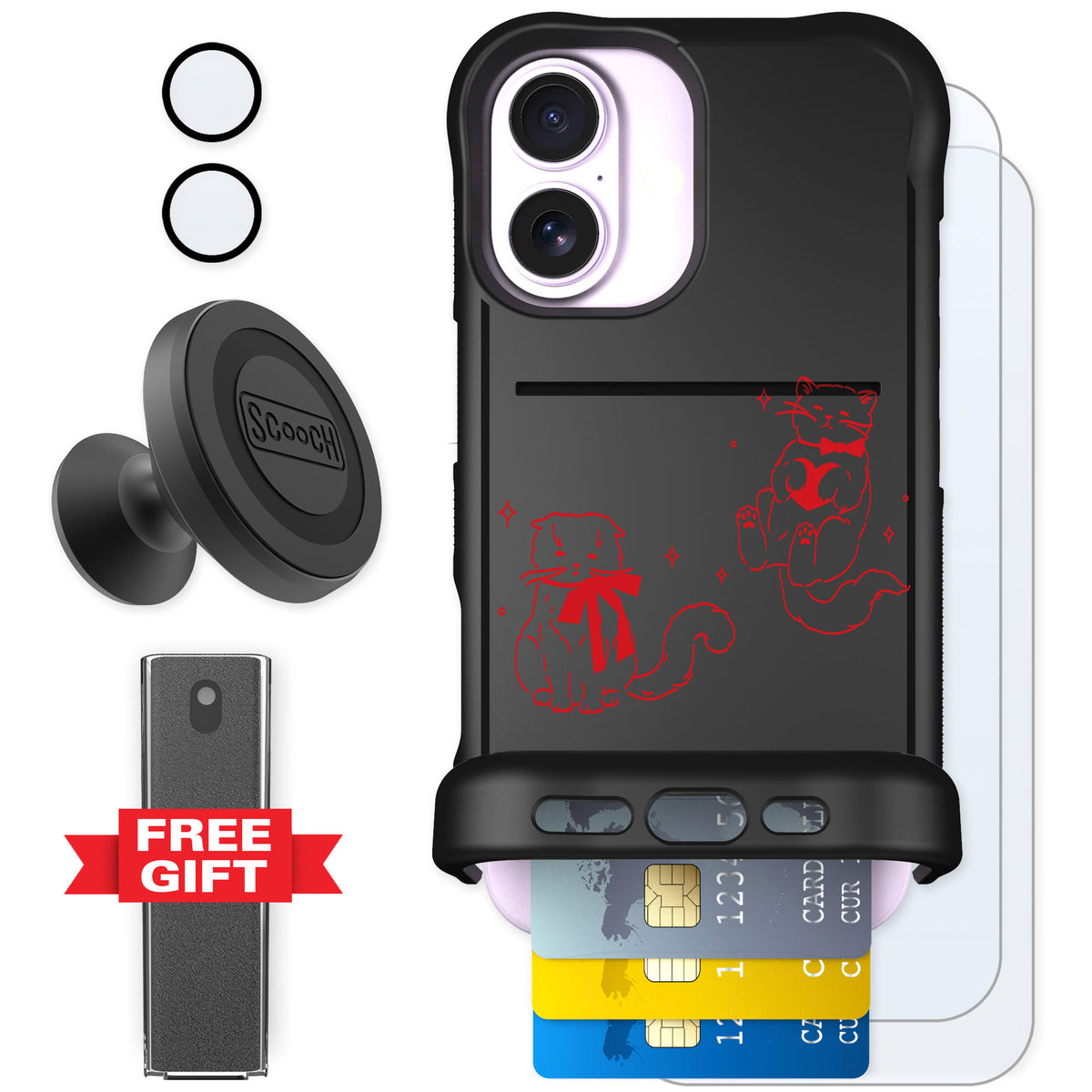 Scooch Wingmate Cupid's Cats for iPhone 17 — Defender Bundle