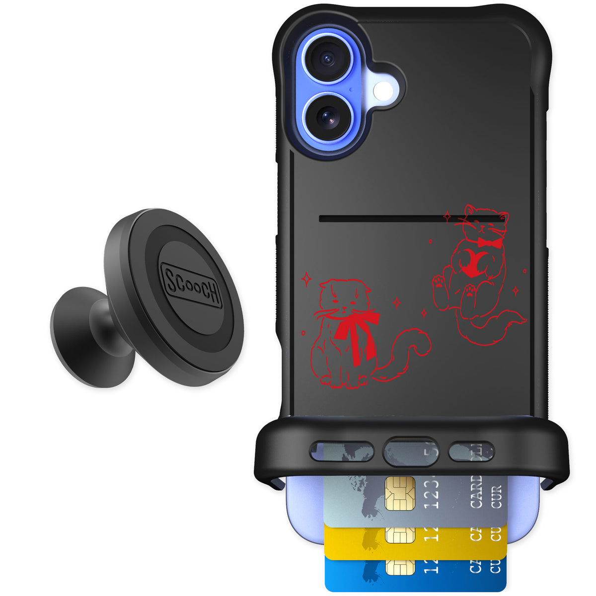 Scooch Wingmate Cupid's Cats for iPhone 16 Plus — Starter Bundle