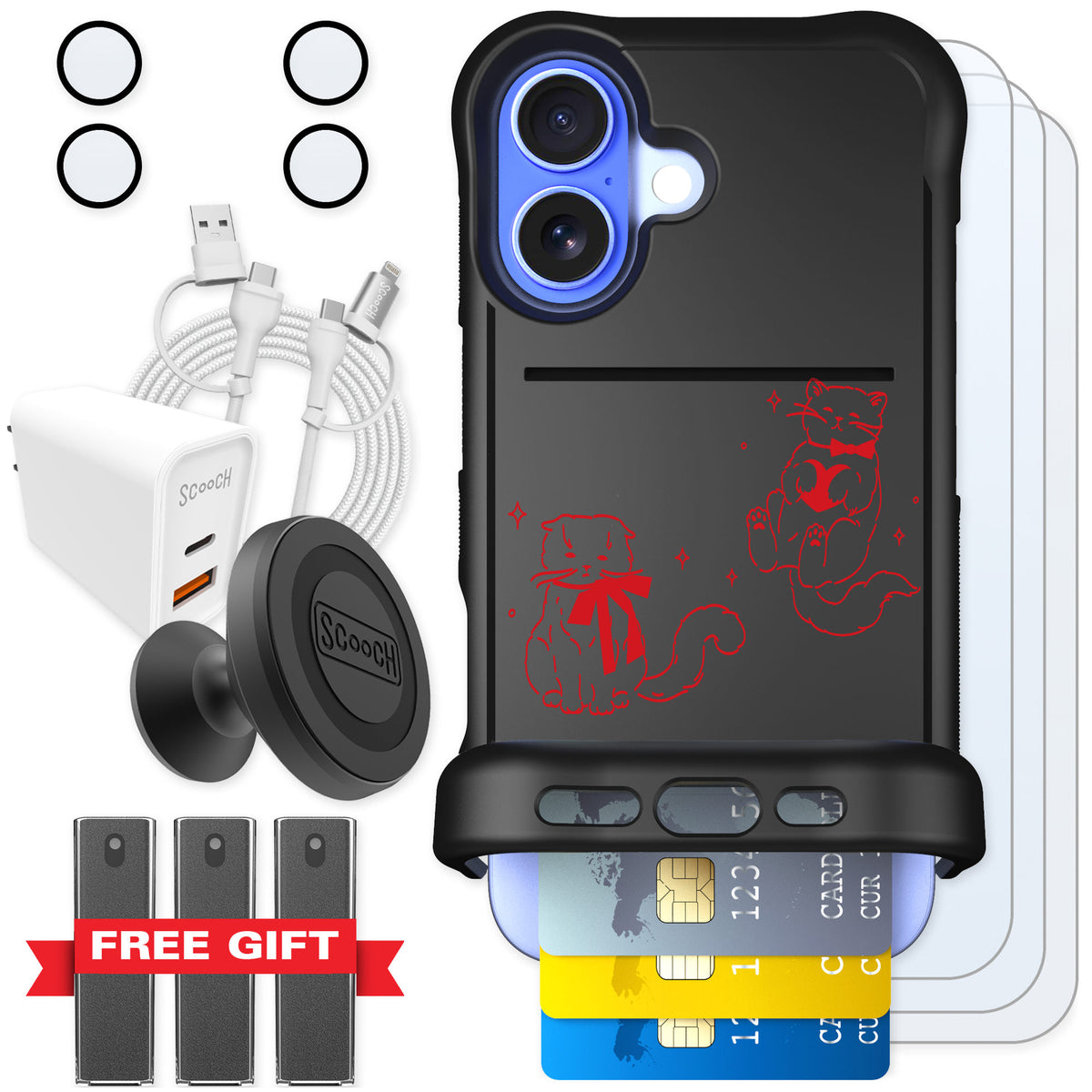 Scooch Wingmate Cupid's Cats for iPhone 16 — Ultimate Bundle