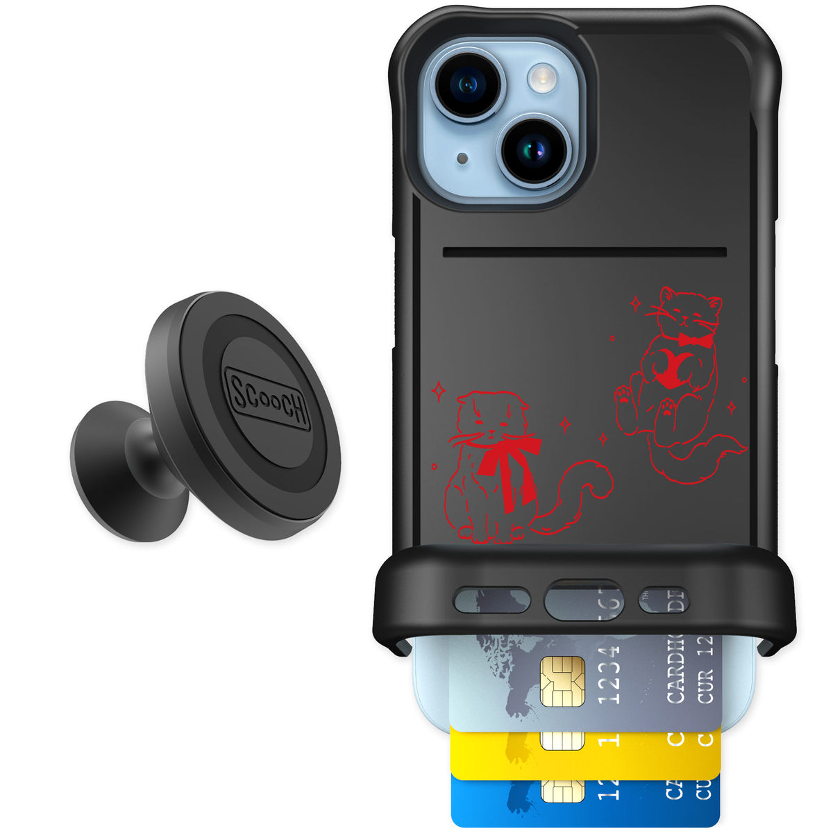 Scooch Wingmate Cupid's Cats for iPhone 15 — Starter Bundle