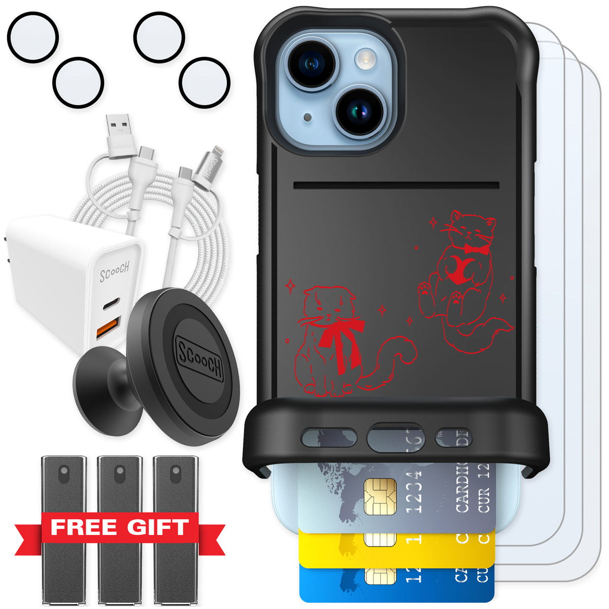 Scooch Wingmate Cupid's Cats for iPhone 15 — Ultimate Bundle